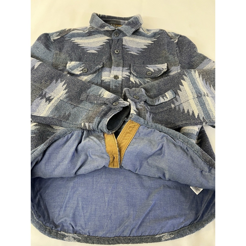 Jachs New York‎ Shirt Jacket Men's Blue Aztec Western Heavy XL Long Sleeve - Picture 8 of 13